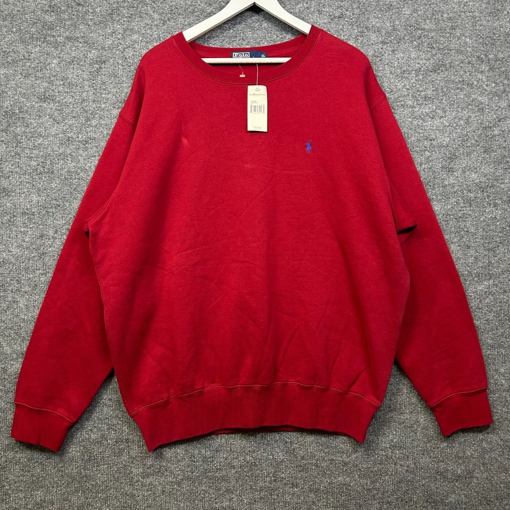 Vintage Polo Ralph Lauren Crewneck Sweatshirt Men's Red Pony Logo Classic XL NWT